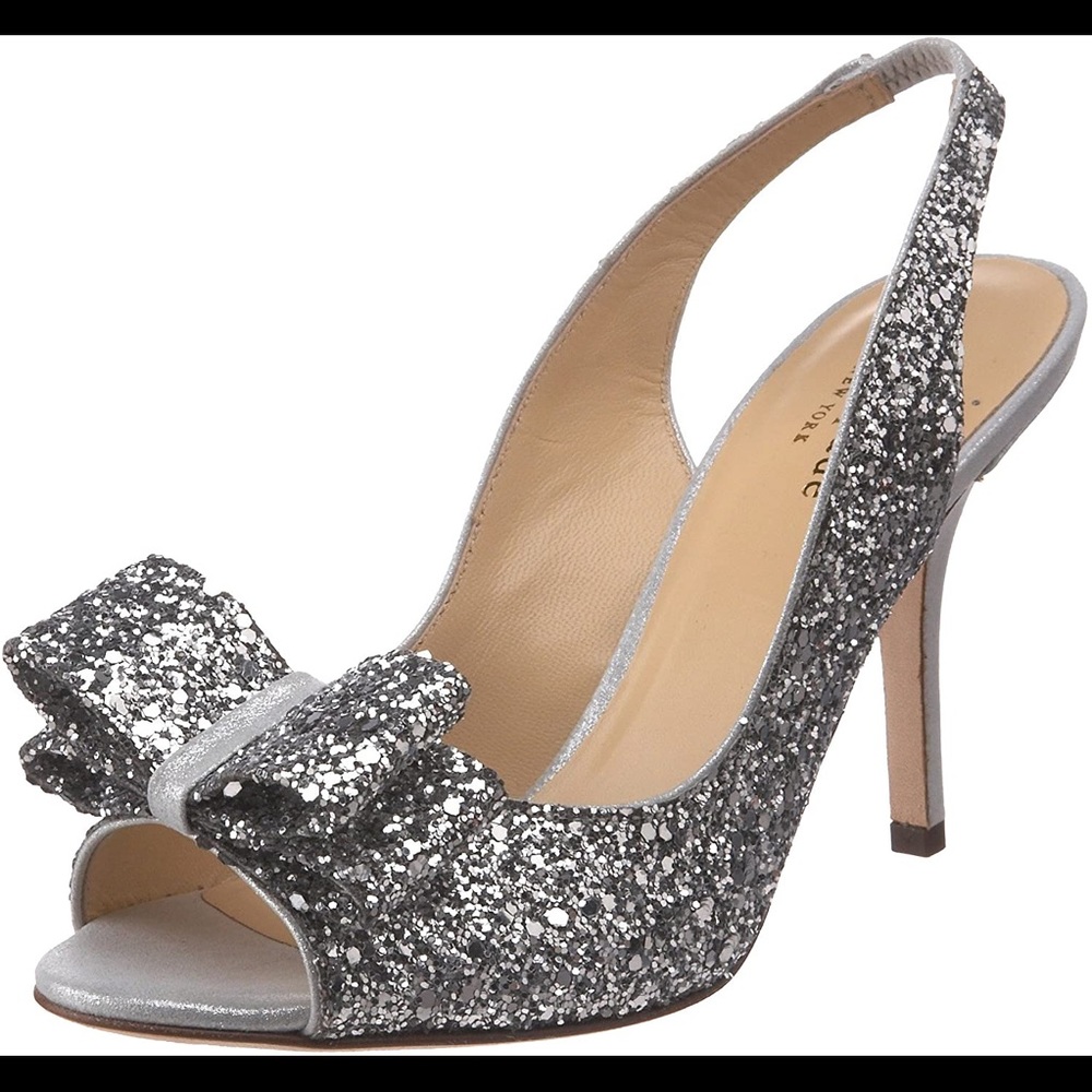 Kate Spade Glitter Peep Toe Size 7